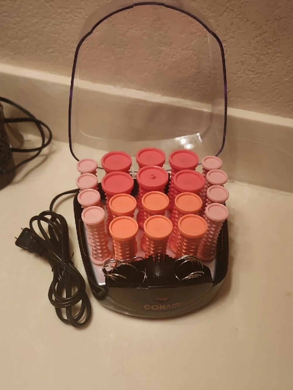 Conair Hot Rollers Set in Bright Coral and Pink NWOT